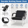 thumbnail image 2 of Kinbor 1-Seat Office Reception Waiting Room Chair Office Guest Chairs & Reception Chairs PU Leather Seat, Black, 2 of 8