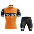thumbnail image 3 of Conjunto de maillot de ciclismo retro Molteni para hombre, de manga corta, pantalones de montar, ropa clásica de montaña, maillot de ciclismo de triatlón, 3 of 4