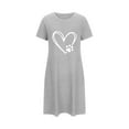 thumbnail image 4 of Royisotas Womens Summer Nightgowns Plus Size Sleepwear Gray CrewNeck ShortSleeve House Wear for Ladies, 4 of 4