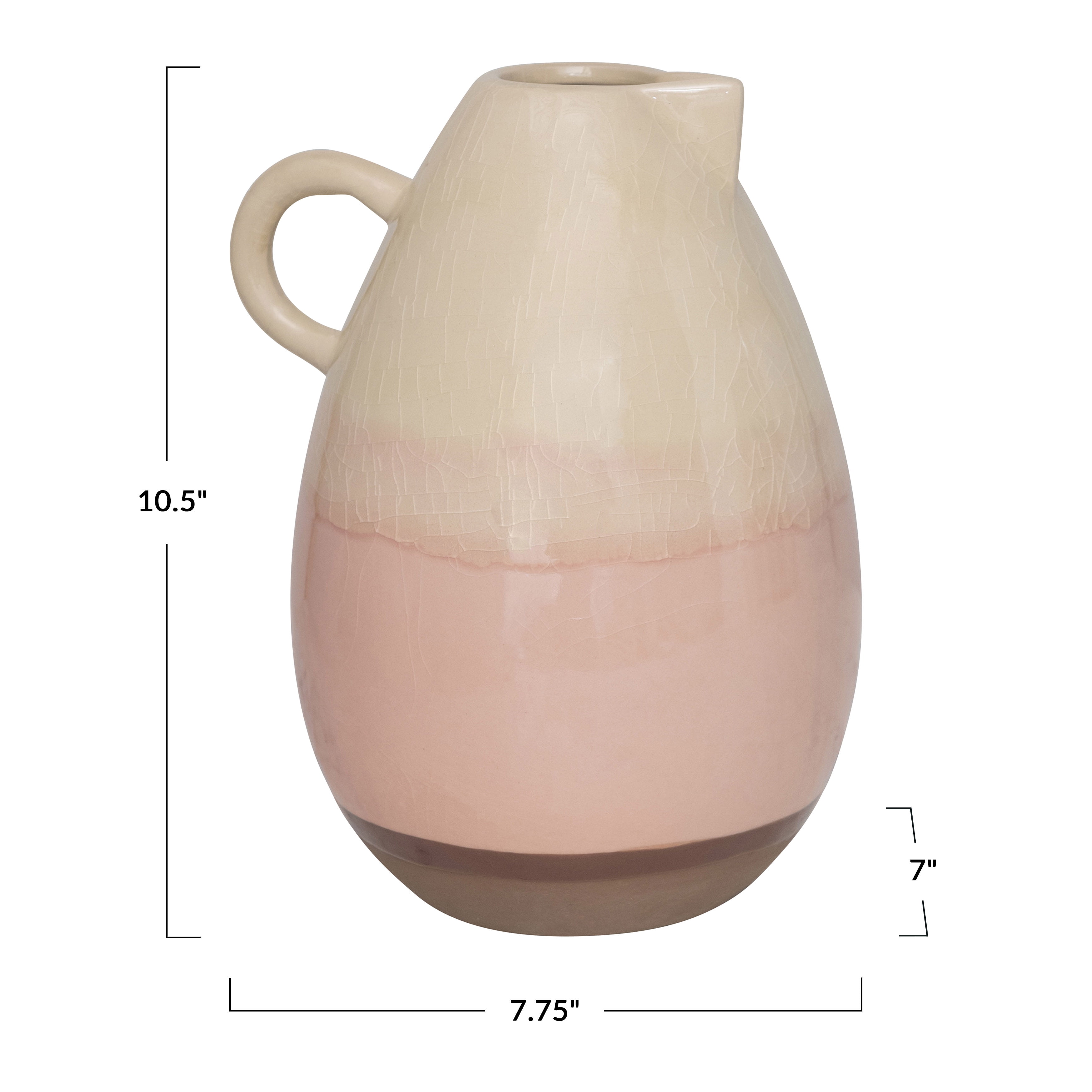Bloomingville Decorative Ceramic Pitcher, Multi-color Crackle Glaze