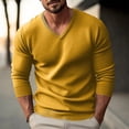 thumbnail image 4 of Men's V-Neck Knit Sweater Long Sleeve Solid Color Slim Fit Casual Pullover, 4 of 5