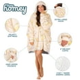thumbnail image 4 of Bare Homey Plush Sherpa Wearable Blanket - Fluffy & Soft - Lightweight - Adult, Playful Cat, 4 of 9