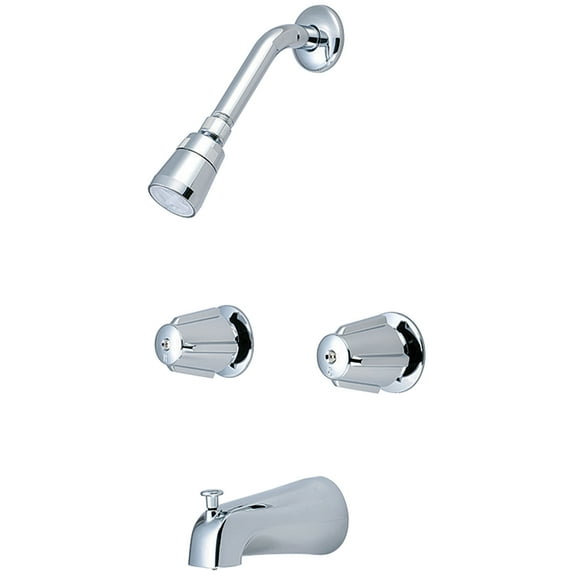 Olympia Faucets P-1210 Two Handle Tub/Shower Set, Chrome Finish