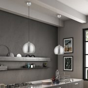 45482-91 Livex Lighting Stockton - 1 Light Globe Pendant In Industrial Style-17.5 Inches Tall and 11.75 Inches Wide-Brushed Nickel/Polished Chrome