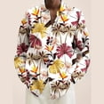 thumbnail image 1 of Camisa de manga larga para hombre con estampado 3D de hojas y plantas, camisa informal de moda con solapa y botones, camisa de gran tamaño para primavera y otoño, 1 of 6