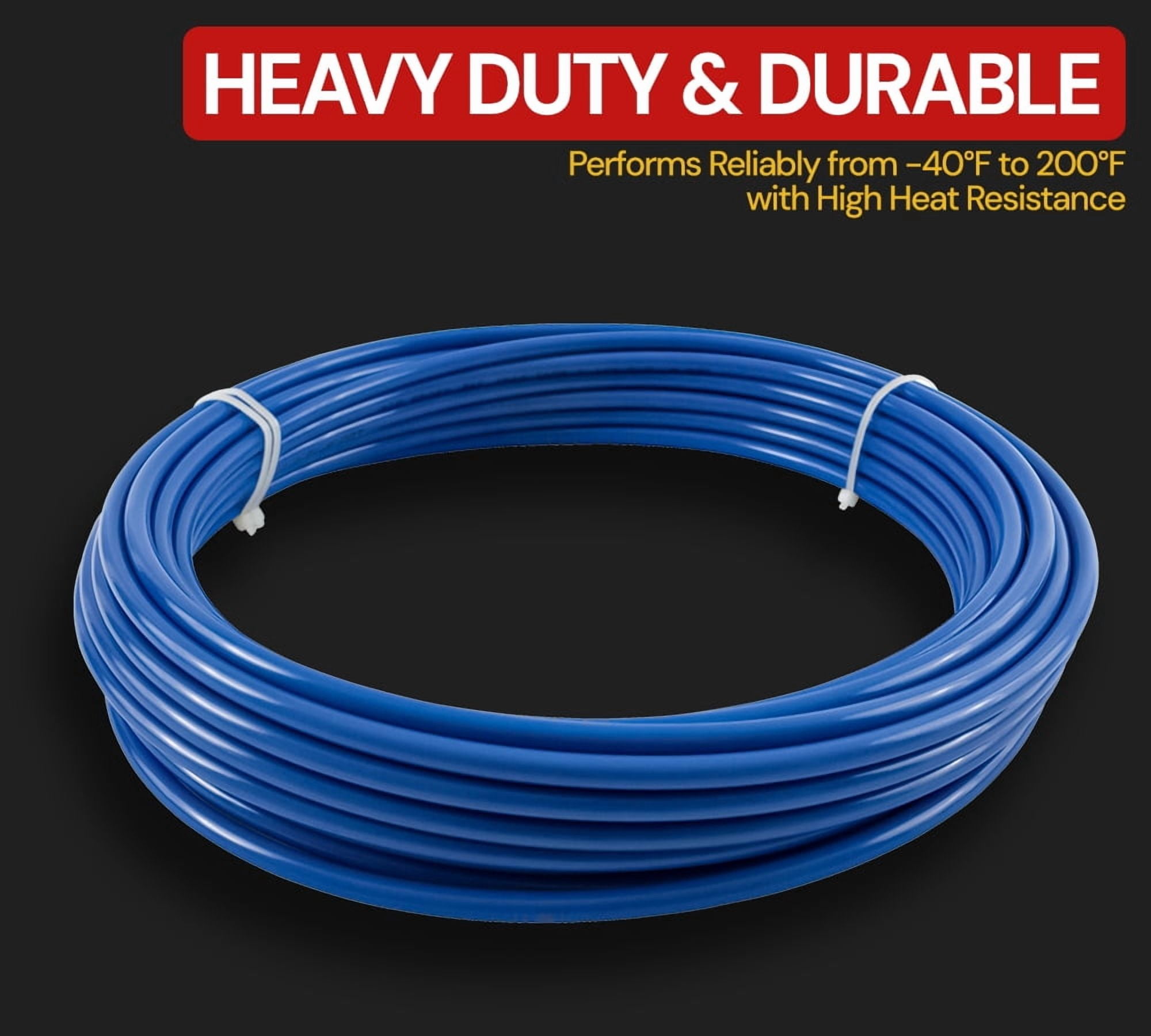 (2 Pack) 1/4" OD x 100' Blue SAE J844 Nylon Air Brake Tubing DOT Compliant | Pneumatic Nylon Air Line Hose for Air Brake System