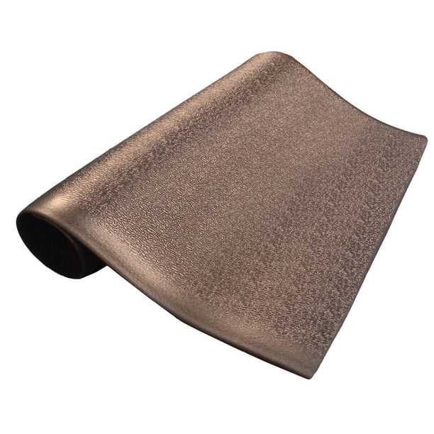 Bertech 3/8" Thick 3' x 5' Black Anti Fatigue Vinyl Foam Floor Mat, Textured Pattern, Bevelled