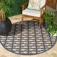 thumbnail image 2 of SAFAVIEH Courtyard Tranter Fishes Indoor/Outdoor Area Rug, Grey/Beige, 5'3" x 5'3" Round, 2 of 10