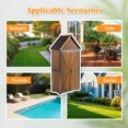 thumbnail image 6 of 67" H Outdoor Storage Cabine, Garden Shed Tool Shed with latch and Metal Frame Structure for Backyard Garden Patio Lawn (Brown), 6 of 9