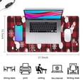 thumbnail image 5 of Long Mouse Pads for Desk,Red Christmas Snowman Pattern Desk Mats on Top Of Desks, Desk Mouse Pad Extra Large with 3mm Non-Slip Base and Stitched Edge for Gaming,Office,Work,Home 31.5x15.7in, 5 of 5