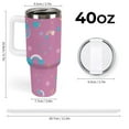 thumbnail image 2 of Pink Rainbow Star 40 Oz Tumbler with Handle and Straw Lid, Stainless Steel Insulated Travel Coffee Mug, Vacuum Insulated Water Bottle for Home, Office, Car, Keep Hot/Cold for Hours, 2 of 8