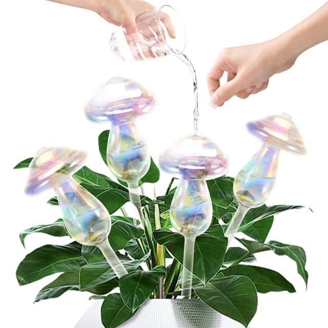 Vaso de autorriego JFLLAJNF Plant Watering Globes, 4 unidades