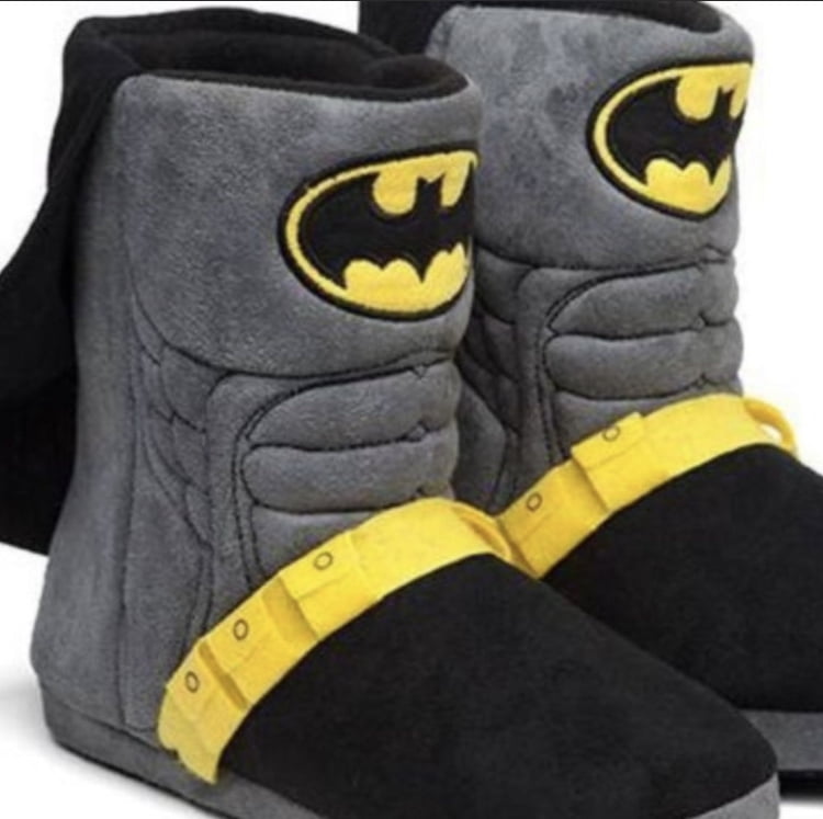 Mens Batman Slippers Novelty Open Back DC Comics Slip On Mules House Shoes Gift 