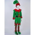 thumbnail image 5 of SiiRoh Kids Girls Christmas Elf Outfits 6-Piece Santa Claus Helper Suit for Xmas Party Dress Ups Green 160/L, 5 of 7