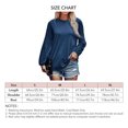 thumbnail image 5 of Mujer Top Color Puro Cuello Redondo Poliéster Manga Larga Punto Plisado Otoño Camiseta Para El Trabajo Diario Azul L, 5 of 5