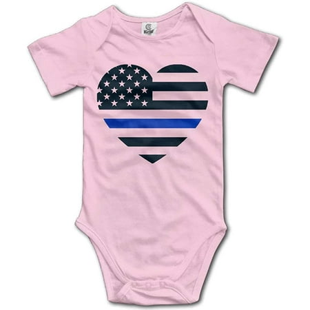 

Discovery Wild DW Baby Thin Blue Line Heart Short Sleeve Climb Jumpsuit White