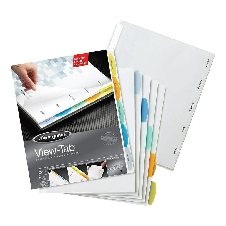 View-Tab Paper Index Dividers, 8-Tab, 11 x 8.5, White, 1 Set View-Tab Paper Index Dividers, 8-Tab, 11 x 8.5, White, 1 Set