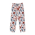 thumbnail image 4 of Goofa Red Blue Leaves Printed Soft Pajama Pants for Men, Wide Leg Comfy Casual Lounge Yoga Pants-X-Large, 4 of 9