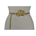 thumbnail image 2 of Women High Waist Hip Gold Plus Size Fashion Belt Metal Chain Cobra Snake M L XL, 2 of 6