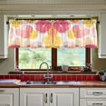 thumbnail image 3 of Yayeee Kitchen Curtains Tier Set of 2 Light Filtering 57"x24" Over Sink Window Panels, Pink Floral Orange, 3 of 7