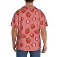 thumbnail image 3 of Rateoe Red Strawberry Print Mens Front Pocket Hawaiian Shirts Casual Shirts Short Sleeve Button Down Beach Tropical Shirts-XX-Large, 3 of 5