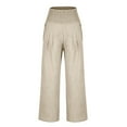 thumbnail image 4 of Patlollav Womens Loose Wide Leg Pants High Waist Straight Pants Casual Pants Cotton Linen Pants Long Pants, 4 of 6