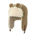 thumbnail image 3 of yotijay Animal Ears Trapper Hat Lightweight Cute Comfortable Warm Ear Protection Hat for Khaki, 3 of 9
