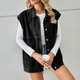 thumbnail image 7 of Weiqiqre Womens Vest Top Trendy Oversized Denim Vest Mid Long Jean Vest Sleeveless Jackets Distressed Vest Cotton, 7 of 7