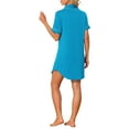 thumbnail image 3 of INSPIRE CHIC Camisón de botón para mujeres, pijama vestido de manga corta, ropa de descanso de verano, noche de gala L azul cielo, 3 of 6
