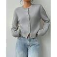 thumbnail image 2 of Cardigans Sweaters for Women Fall Fashion Lightweight Outfits Crewneck Button Down Trendy Jacket Sweaters Cardigan Alsol Lamesa, 2 of 5