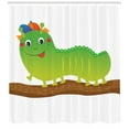 thumbnail image 3 of Ambesonne Caterpillar Shower Curtain, Animal Design, 69"Wx70"L, Green Brown Orange Apple, 3 of 3