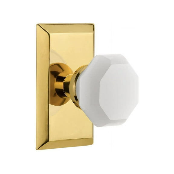 Nostalgic Warehouse Stuwaw_Dd_Na_Nk Studio Solid Brass Rose Dummy Door Knob Set - Brass