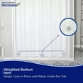 thumbnail image 6 of Kenney Microban Protected Heavyweight PEVA Shower Liner, 70" W x 72" H, White, 6 of 8