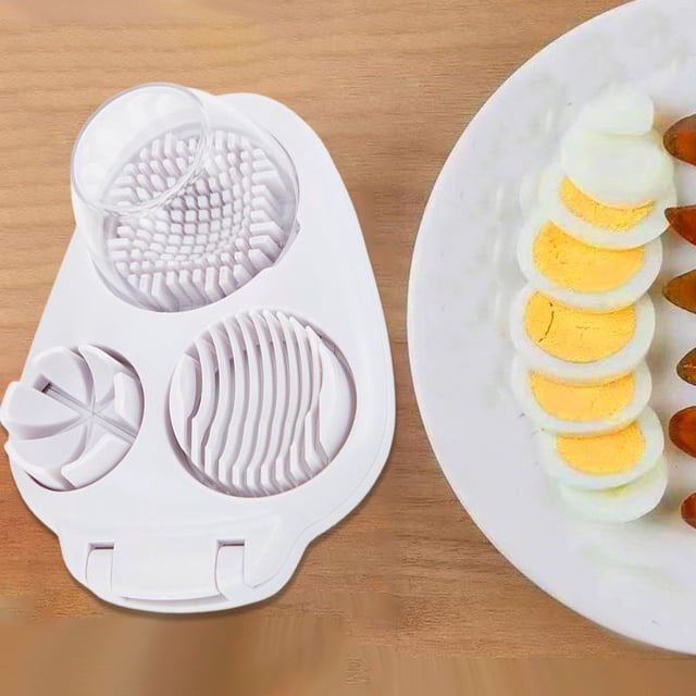 Cortador de Huevos de Acero Inoxidable de Alta Resistencia 3 en 1 con Alambres - Herramienta Grande para Cortar Huevos Duros en Rodajas Uniformes, Aparato para Rebanar Alimentos en la Cocina