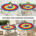 thumbnail image 7 of Rainbow Tie Dye Circular Pattern Round Fitted Tablecloth with Elastic Edge,Dining Table Cover Waterproof,Outdoor Round Tablecloth for Camping,Dining,Indoor and Outdoor, 7 of 7
