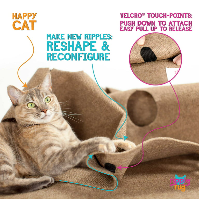 The Ripple Rug Cat Activity Play Mat, Thermal Base, Scratching Bed Mat,  Brown, 47 x 35 x 0.5