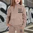 thumbnail image 4 of Kiijoy Little Girls Sweatsuit Letter Print Casual Hoodie and Jogger Pants Outfits, 4 of 4