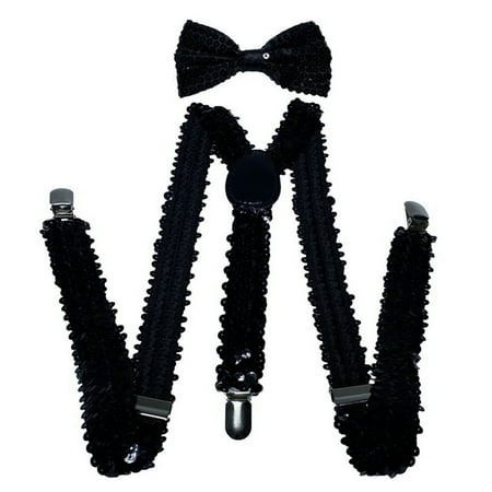 

YruYptpaln New Year s Eve Accessories Sequined Suspenders And Bow Glitter New Year s Eve Outfit For Carnival Men Women Accessories Event Dress for Girls Event Tables And Chairs Event Table Cover Party