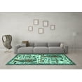 thumbnail image 3 of Ahgly Company Indoor Square Animal Turquoise Blue Traditional Area Rugs, 3' Square, 3 of 4