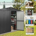 thumbnail image 4 of TOTAL Outdoor Storage Shed 8.2'x 6.2', Metal Garden Shed for Bike, Trash Can, Tools, Lawn Mowers, Pool Toys, Galvanized Steel Outdoor Storage Cabinet with Lockable Door for Backyard, Patio, Lawn, 4 of 7