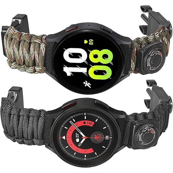 Compatible with Galaxy Watch 5 Band,Multi-Functional Outdoor Survival Paracord 20mm Strap for Samsung Galaxy Watch 5/5 Pro Band