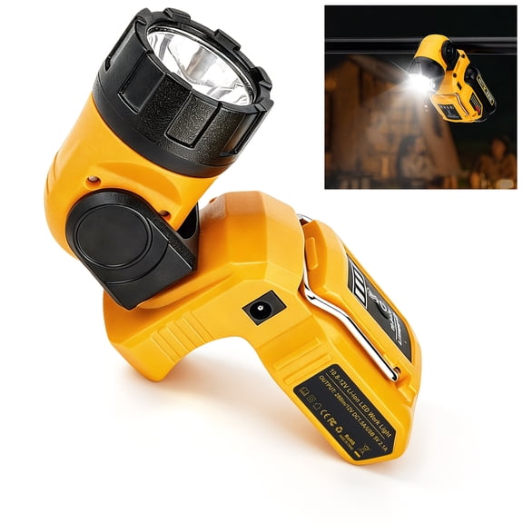 LED Work Light Flashlight for Dewalt 12V MAX Battery, Rotatable Rechargeable Torch Lamp (Tool Only)