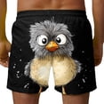 thumbnail image 5 of BRGZLK Mens Beach Shorts Summer Drawstring Waist Funny Cute Animal Expression Printing Summer Swim Trunks Novelty Beachwear Sports Vacation Shorts with Pockets, 5 of 6
