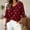 A1_Wine, variant on Sillenn Women's Polka Dot Blouse Tie V Neck Ruffle Cuff 3/4 Sleeve Casual Loose Fit Summer Shirts Lightweight Vintage Office Dressy Casual Tops Trendy Elegant Vacation Basic Polka Dot Tops Beige L