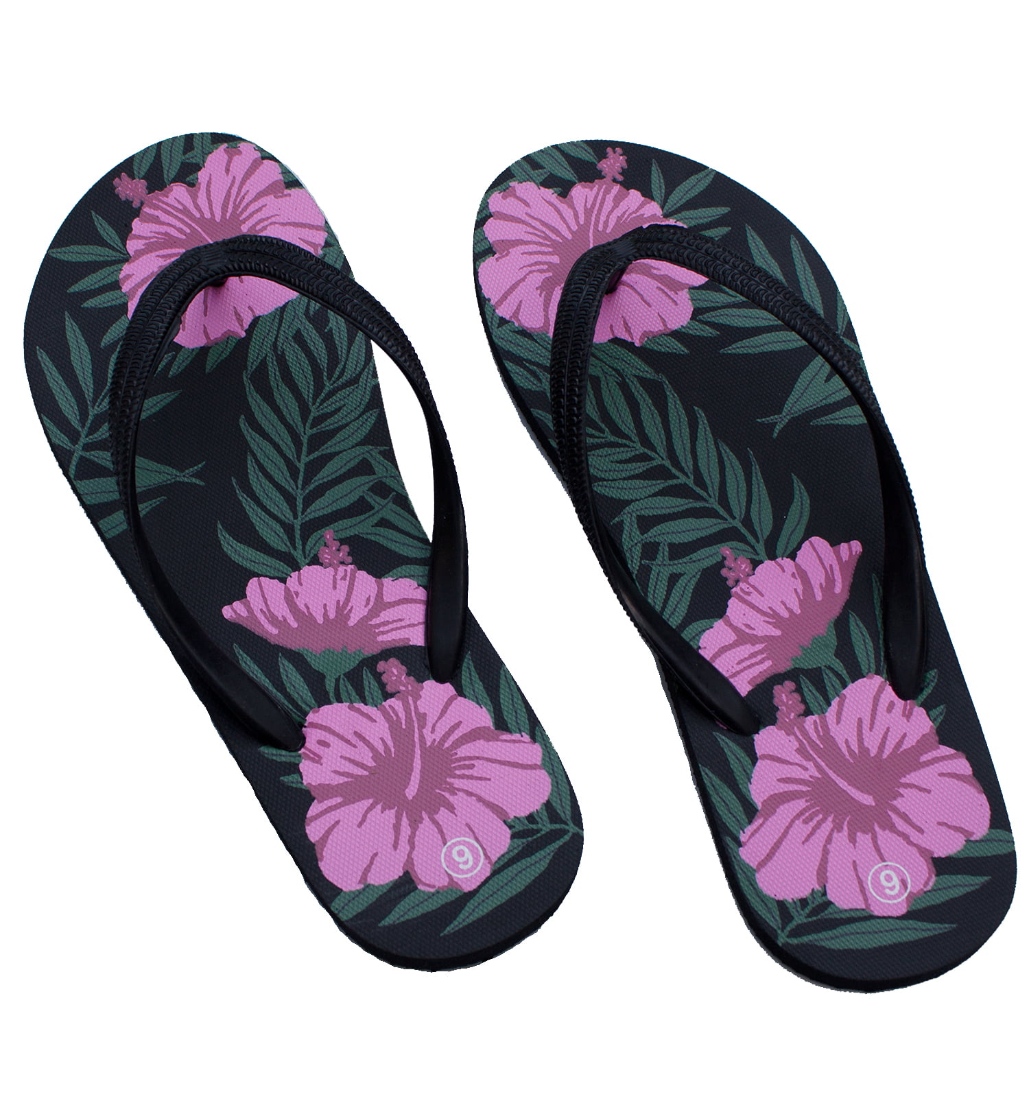Coconut Straw Hibiscus Sandals-Brand New Blue Pink Women's Cute Flip Flops