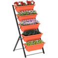 thumbnail image 1 of Outsunny 5-Tier Raised Garden Bed Plant Flower Pots w/ Leaking Holes Red, 1 of 10