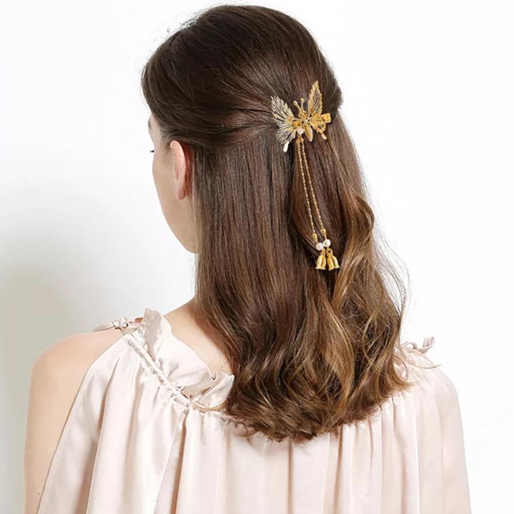 Butterfly Hair Clips, Alloy Lady Head Chain Clip Design Leaf Headpiece  Butterfly Head Chain 