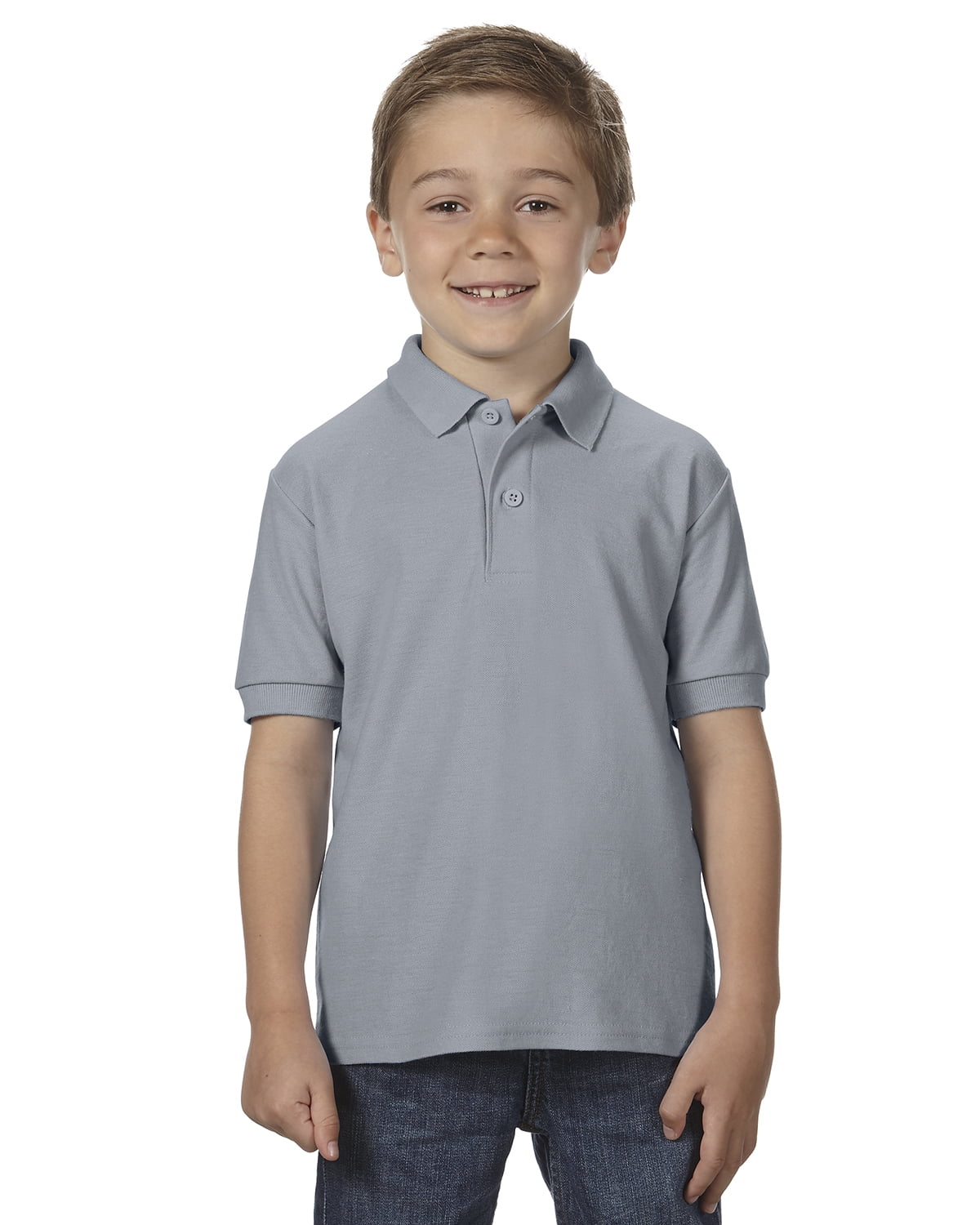 Gildan Boys DryBlend 6.3 oz G728B -Sport Grey -M-12PK Double Piqu/é Sport Shirt