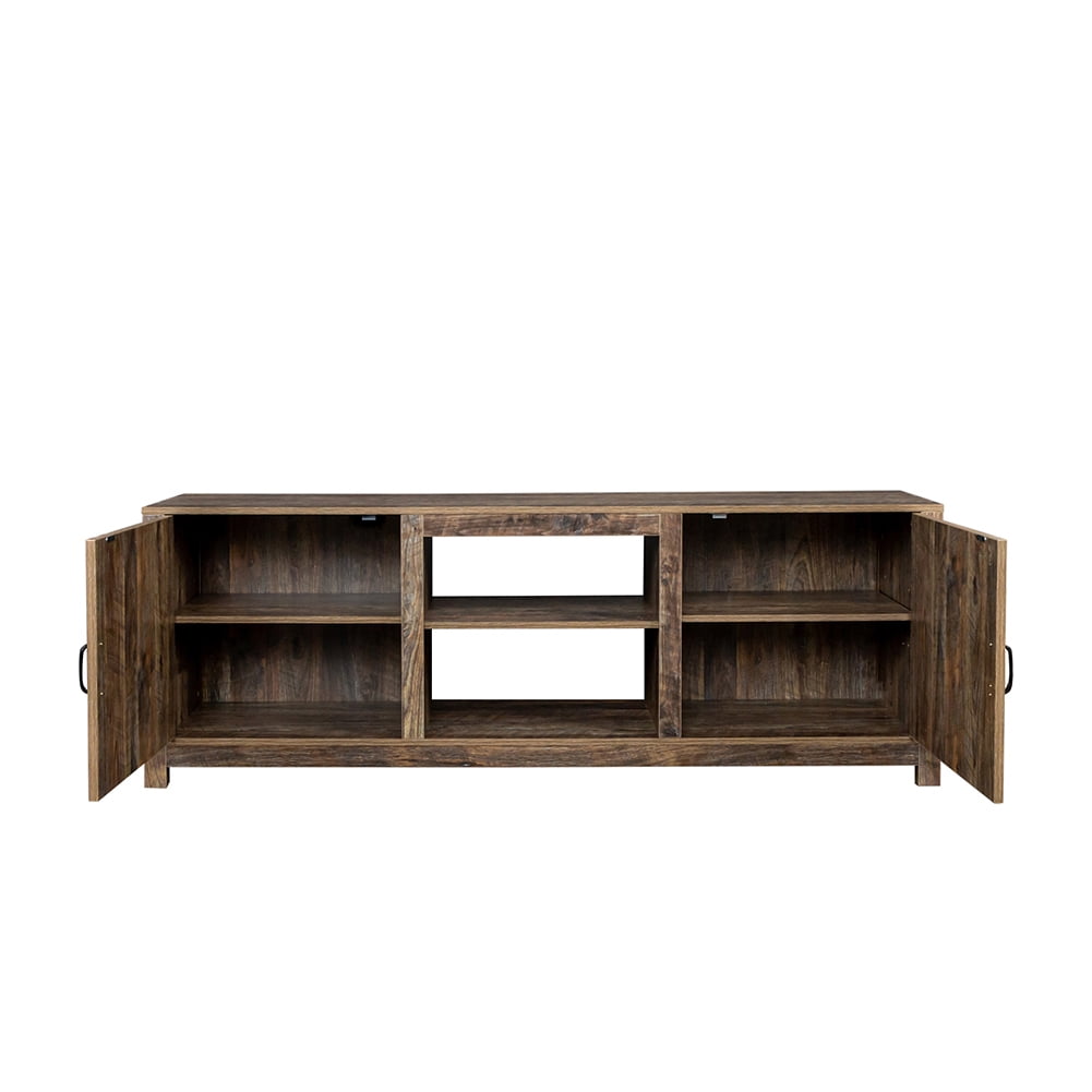 Kadyn Farmhouse TV Stand, Modern Entertainment Center with Storage, Wood TV Stand Console with Door, Brown Kadyn Farmhouse TV Stand, Modern Entertainment Center with Storage, Wood TV Stand Console with Door, Brown