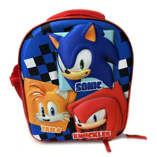 Sega Sonic the Hedgehog Lunch Bag Big Face Dual Compartment Lunch Box Kit  Blue